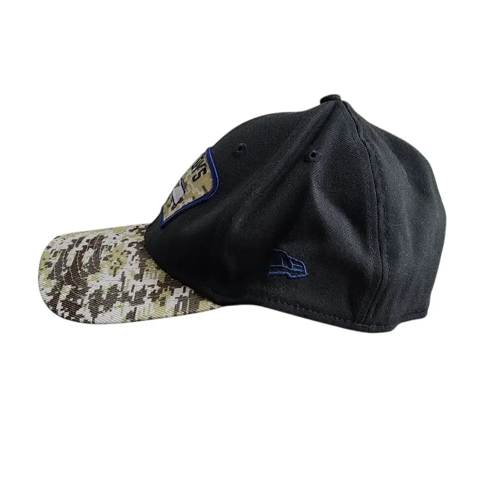 Dallas Cowboys New Era 39THIRTY Hat Cap L/XL Salute To Service Camo Black